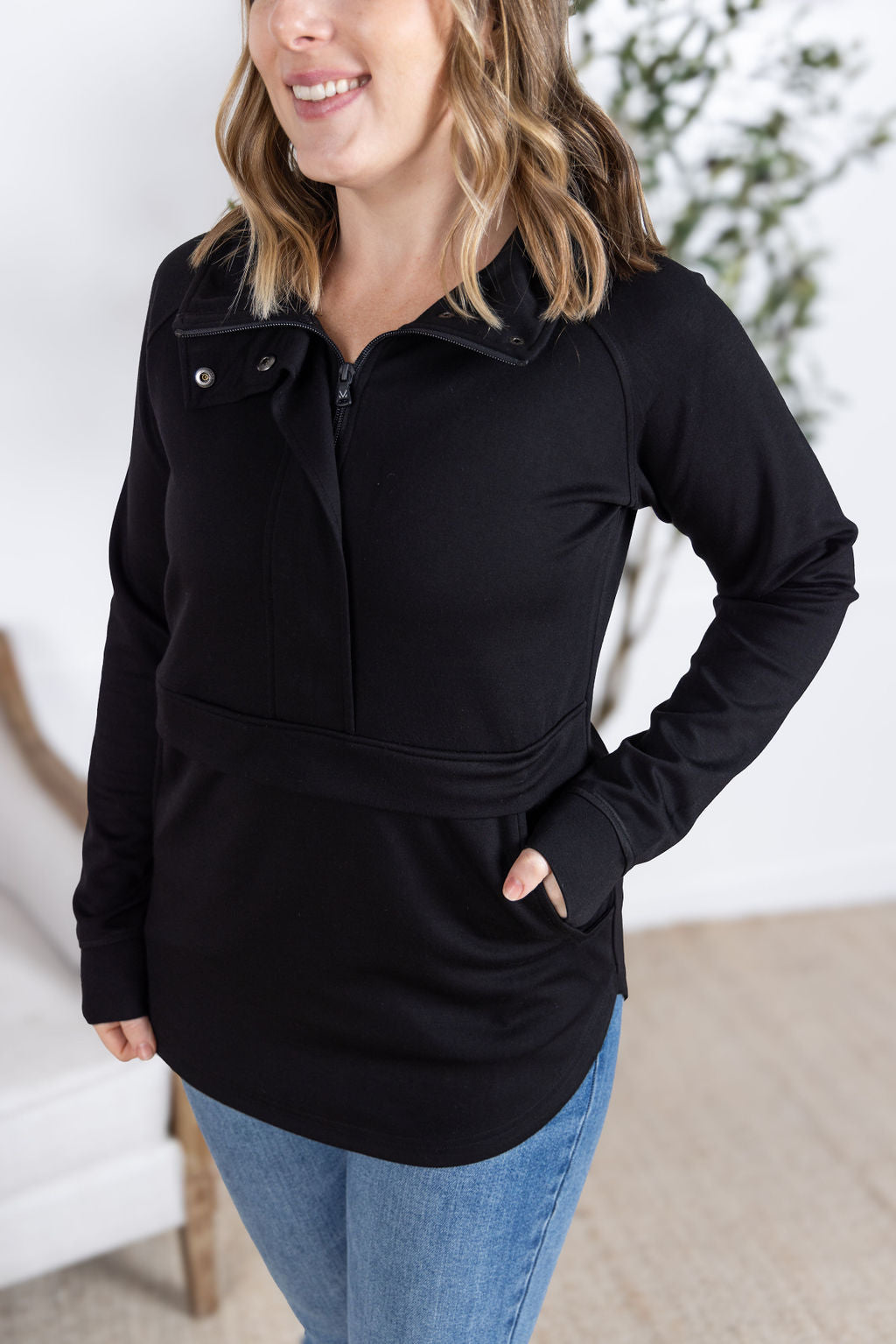 Mia Scuba Halfzip - Black